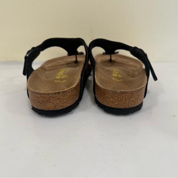 Birkenstock Gizeh Thong Toe Black Leather Sandals Size EU 40 US 9 Regular - Picture 7 of 14